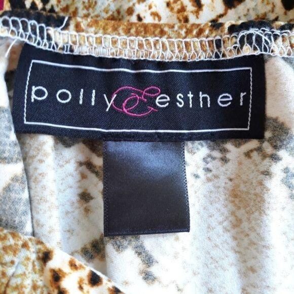 Polly & Esther Jumper Retro 70's Sleeveless V-neck Wide Flare Leg Snake Sz XS - Picture 3 of 12